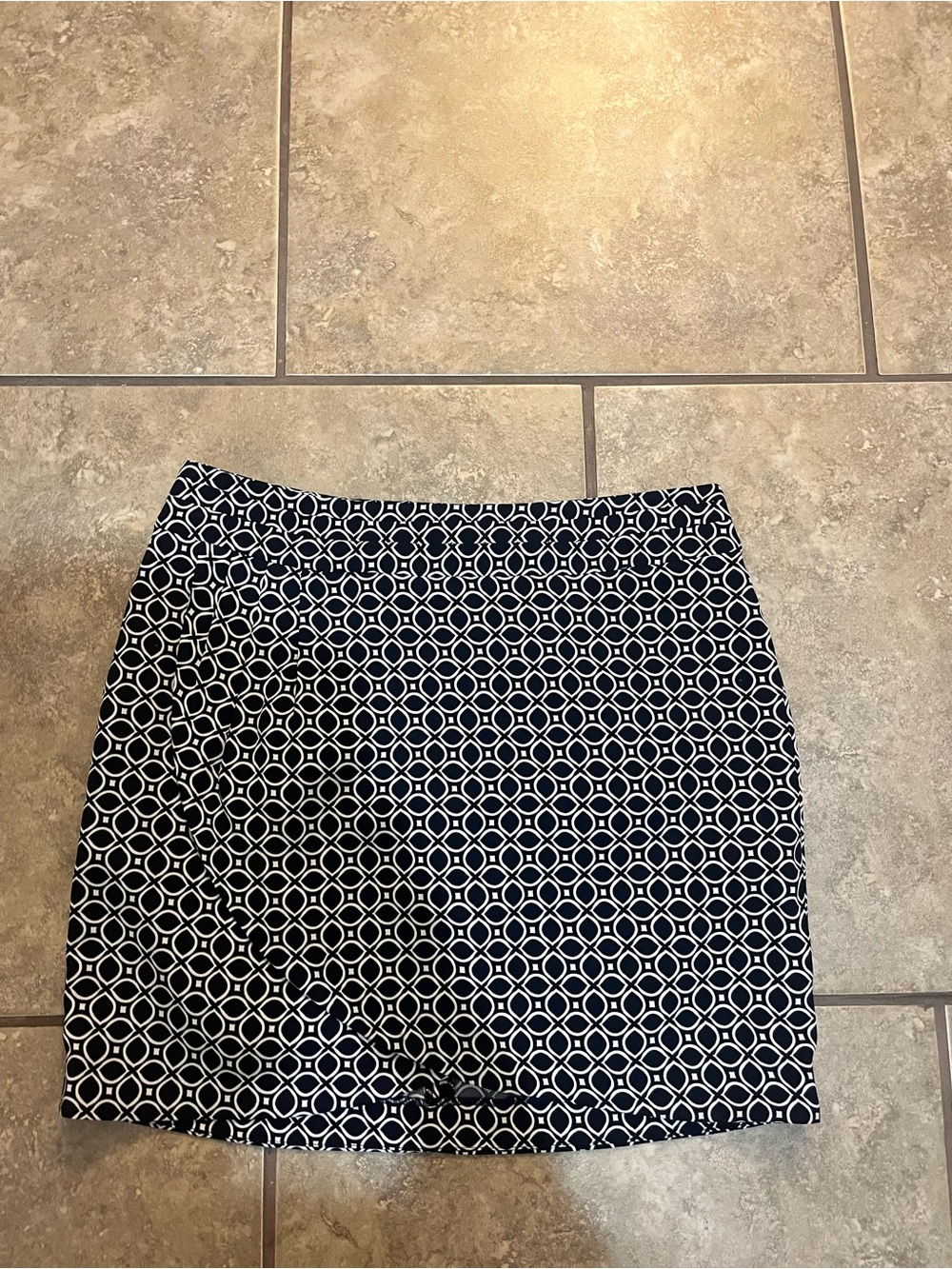 Banana Republic Navy and White Geometric Mini Skirt